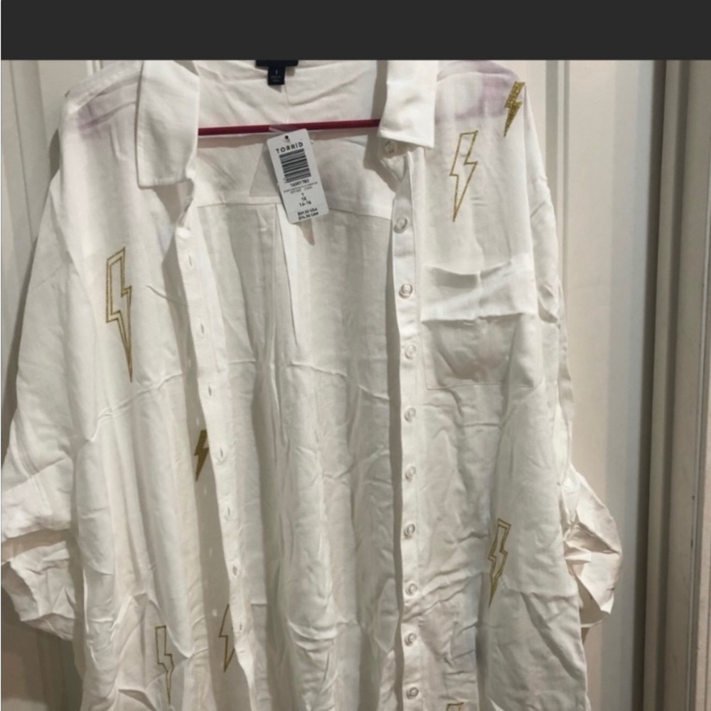 Brand new lightening bolt button down shirt from torrid